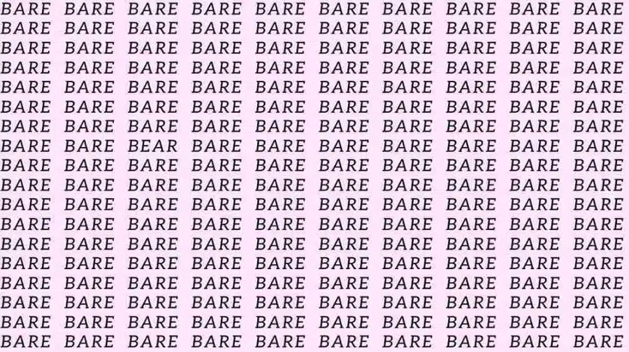 Test di osservazione: Se hai occhi d'aquila, trova la parola Orso in Bare entro 10 secondi.