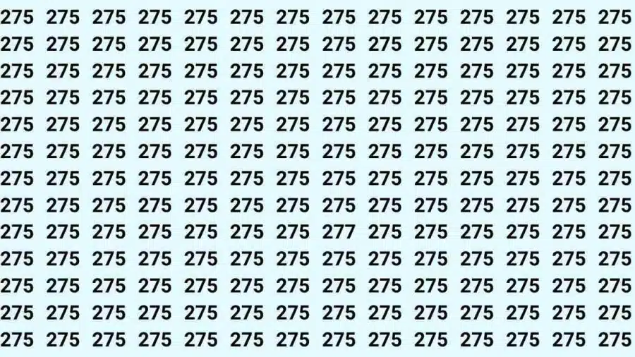 Test di osservazione: Riesci a trovare il numero 277 da 275 in 10 secondi? Test di osservazione: Riesci a trovare il numero 277 su 275 in 10 secondi?