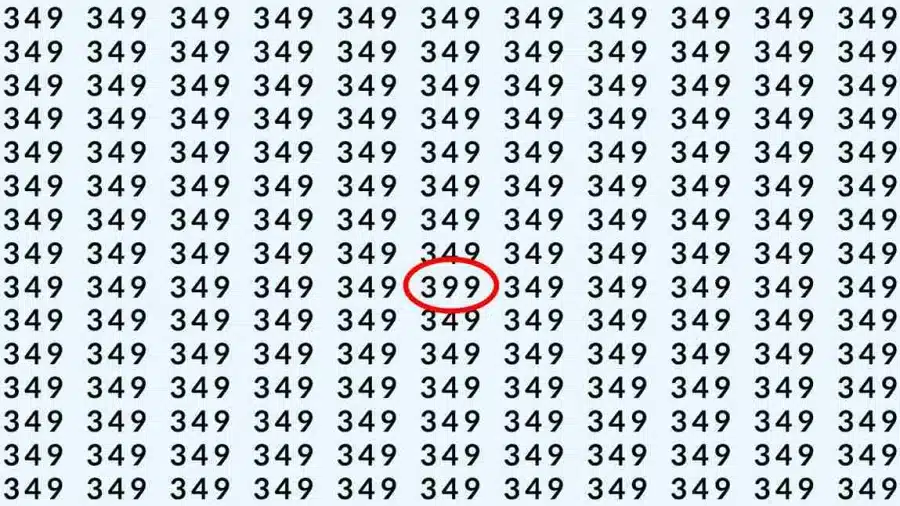 Illusione ottica: Cosa succederebbe se aveste occhi d'aquila e trovaste 399 su 349 in 7 secondi? Illusione ottica: Cosa succede se hai occhi d'aquila e trovi 399 su 349 in 7 secondi?