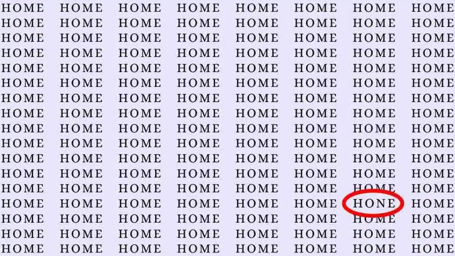 Test di osservazione: Se hai occhi d'aquila, trova la parola Hone in Home entro 8 secondi.