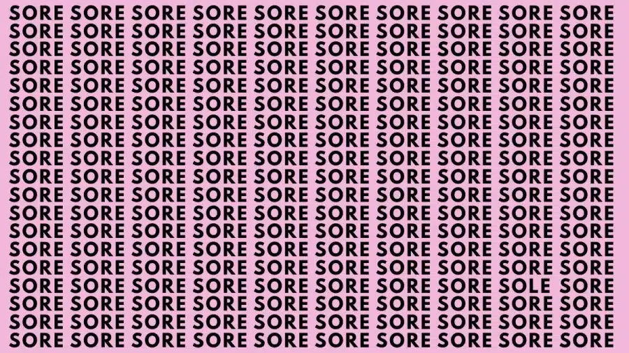 Test di capacità di osservazione: Se hai occhi d'aquila, trova la parola Sole in Sore entro 10 secondi.