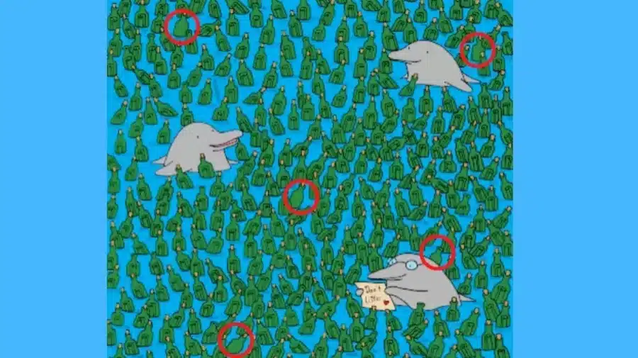 Test di visione dell'illusione ottica: In questa immagine ci sono cinque bottiglie vuote. Riuscite a trovarle tutte in 20 secondi?