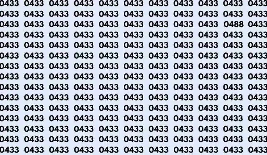 Test di abilità di osservazione: Riesci a trovare il numero 0488 tra 0433 in 10 secondi?