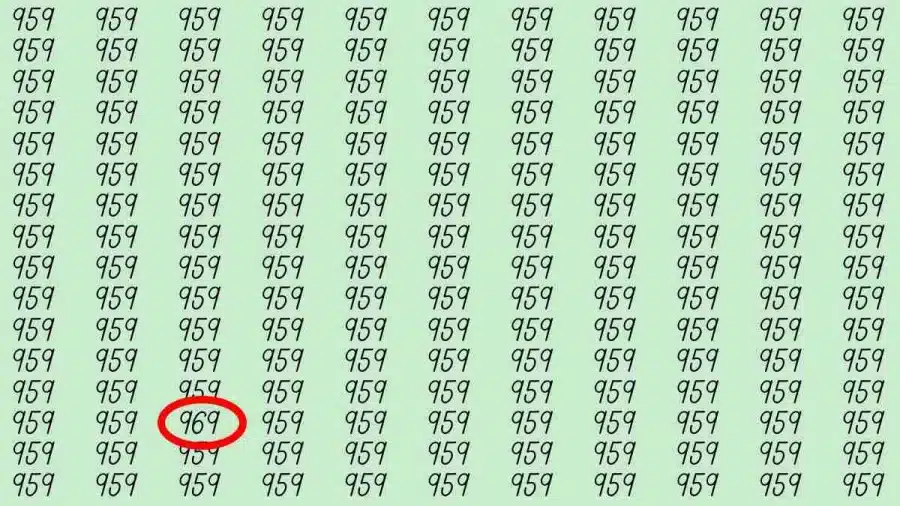 Illusione ottica: Se avessi occhi acuti, riusciresti a trovare 969 su 959 in 10 secondi?