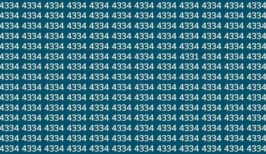 Test di abilità di osservazione: Riesci a trovare il numero 4331 tra 4334 in 10 secondi?