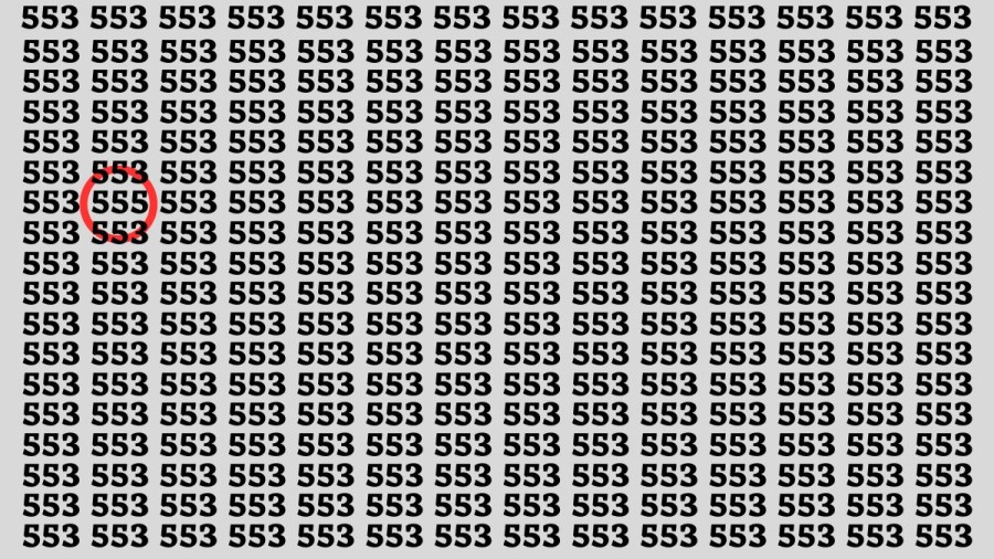 Illusione ottica: Se hai occhi acuti, trova il numero 555 da 553 in 15 secondi