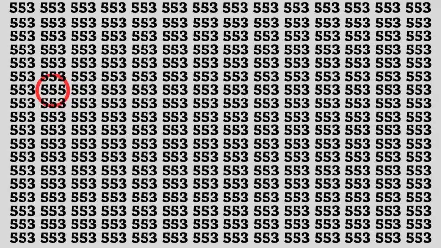 Illusione ottica: Se hai occhi acuti, trova il numero 555 da 553 in 15 secondi