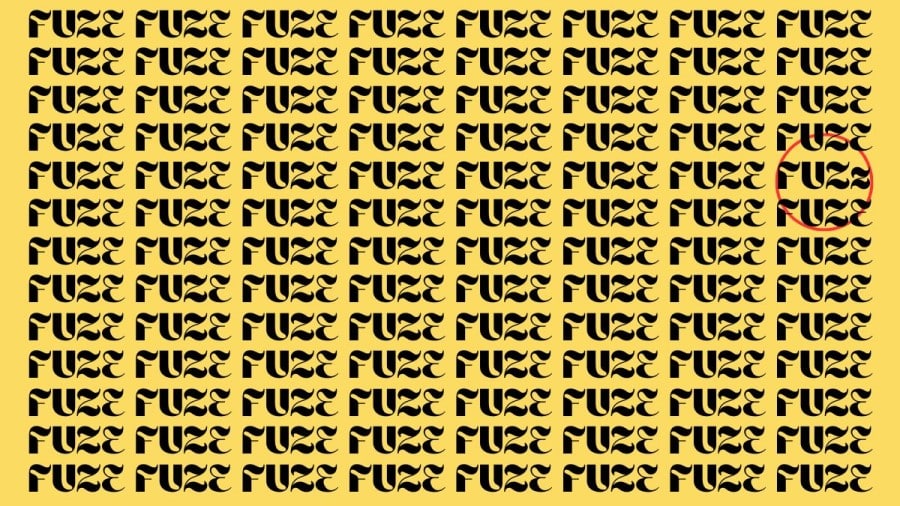 Illusione ottica: Trovare la parola FUZZ in FUZE in 8 secondi