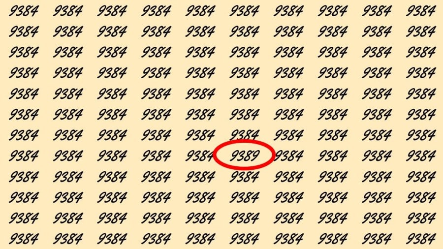 Riesci a trovare 9389 da 9384 in 30 secondi? Illusioni ottiche Spiegazioni e soluzioni