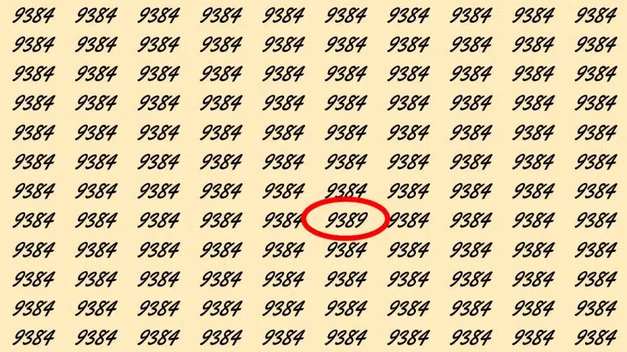 Riesci a trovare 9389 da 9384 in 30 secondi? Illusioni ottiche Spiegazioni e soluzioni