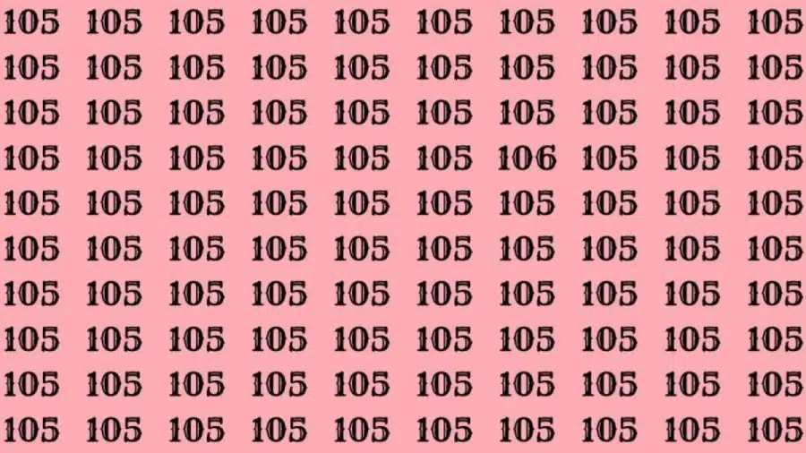 Test di osservazione: Riesci a trovare il numero 106 su 105 in 10 secondi?