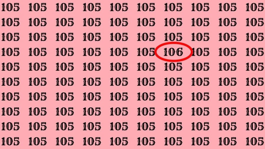 Test di osservazione: Riesci a trovare il numero 106 su 105 in 10 secondi?