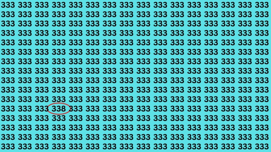 Test di illusione ottica del cervello: se avete occhi acuti, riuscite a trovare il numero 338 tra 333 in 14 secondi?