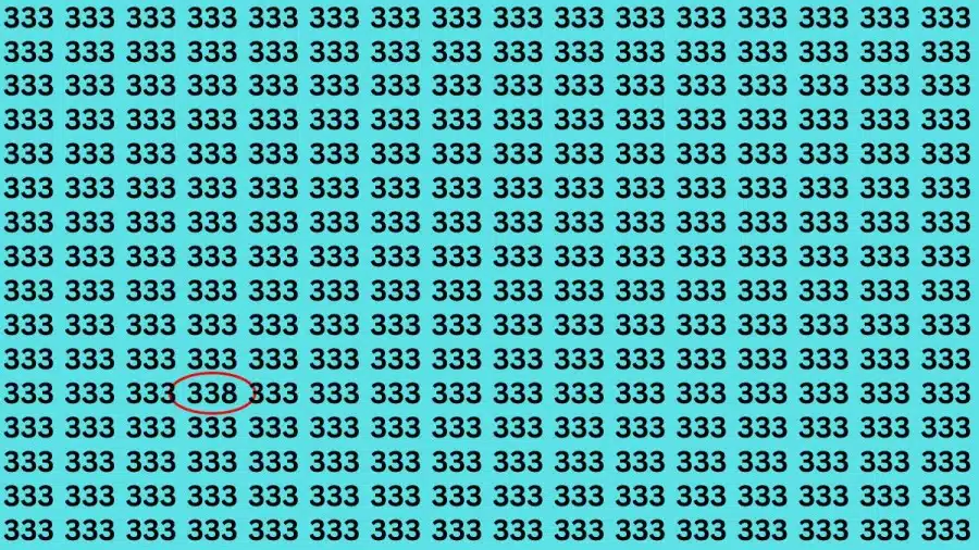 Test di illusione ottica del cervello: se avete occhi acuti, riuscite a trovare il numero 338 tra 333 in 14 secondi?