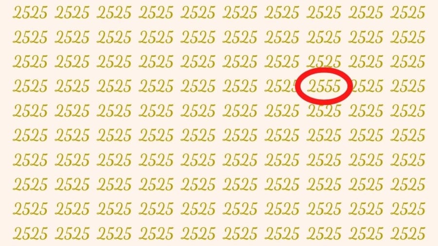 Riesci a trovare 2555 su 2525 in 15 secondi? Illusioni ottiche Spiegazioni e soluzioni