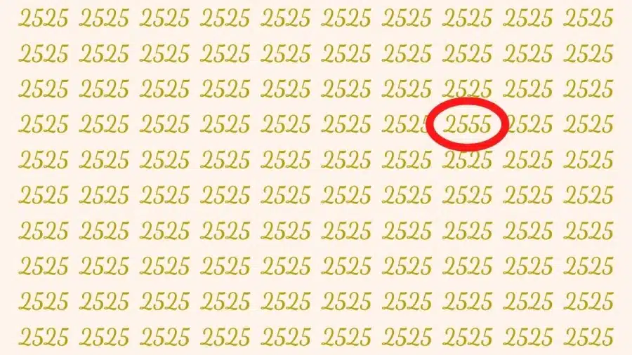Riesci a trovare 2555 su 2525 in 15 secondi? Illusioni ottiche Spiegazioni e soluzioni