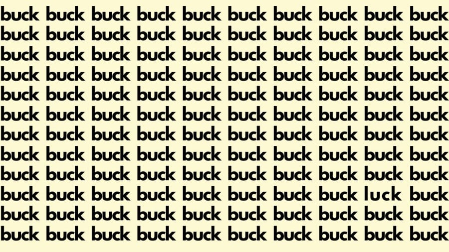 Test di osservazione: Se hai l'occhio acuto, trova la parola di Buck 