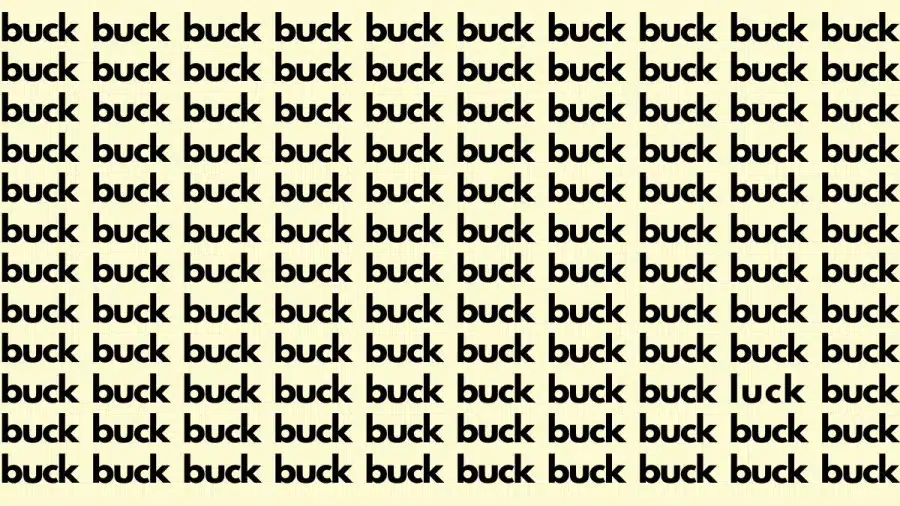 Test di osservazione: Se hai l'occhio acuto, trova la parola di Buck 