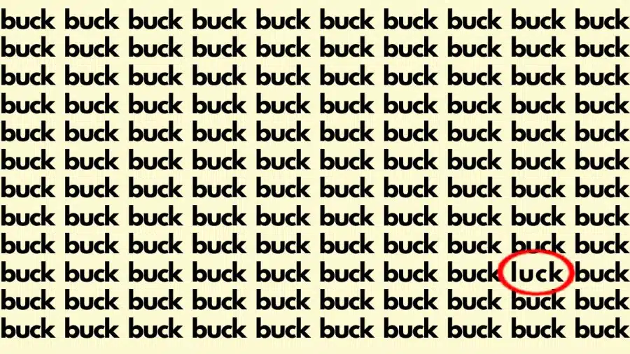 Test di osservazione: Se hai l'occhio acuto, trova la parola di Buck 
