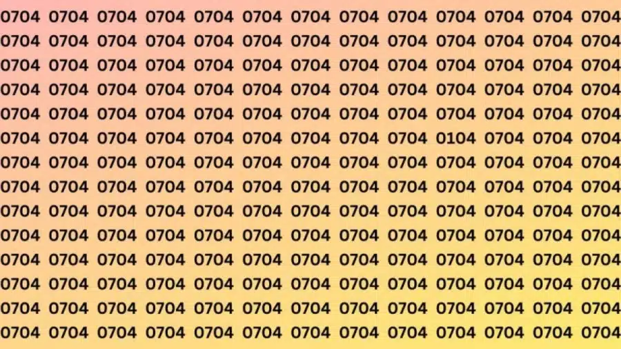 Test di capacità di osservazione: Riesci a trovare il numero 0704 in 0104 in 15 secondi?