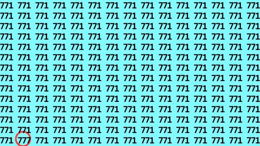 Test di osservazione: Se hai occhi acuti, trova il numero 777 da 771 in 15 secondi