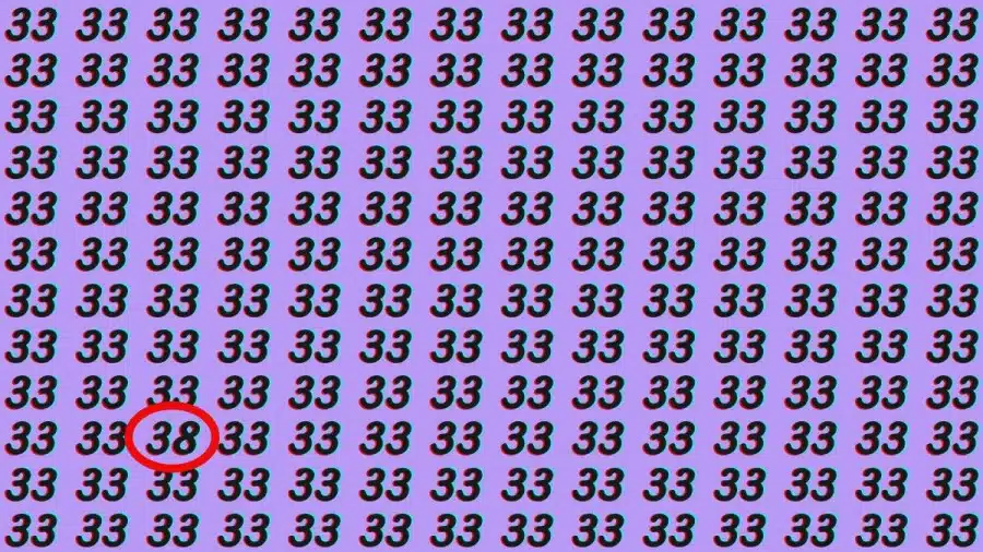 Test di capacità di osservazione: Riesci a trovare il numero 38 tra 33 in 10 secondi?