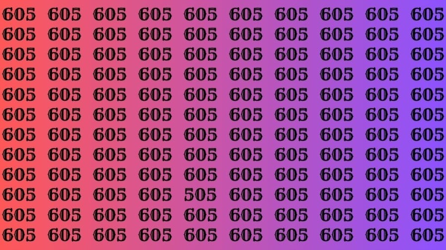 Test di osservazione: se hai la vista acuta, trova il numero 605 da 505 in 10 secondi