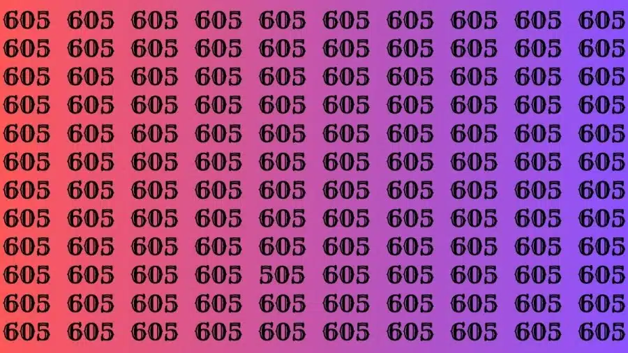 Test di osservazione: se hai la vista acuta, trova il numero 605 da 505 in 10 secondi