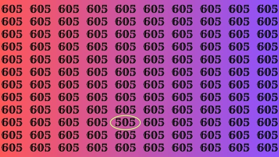 Test di osservazione: se hai la vista acuta, trova il numero 605 da 505 in 10 secondi