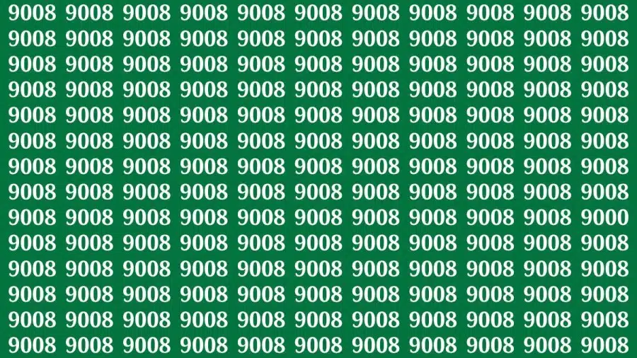 Test di capacità di osservazione: se hai la vista acuta, trova il numero 9000 da 9008 in 20 secondi