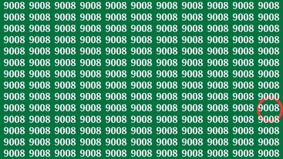 Test di capacità di osservazione: se hai la vista acuta, trova il numero 9000 da 9008 in 20 secondi