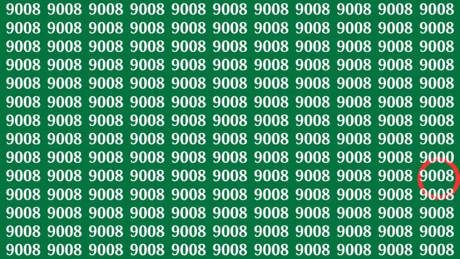 Test di capacità di osservazione: se hai la vista acuta, trova il numero 9000 da 9008 in 20 secondi
