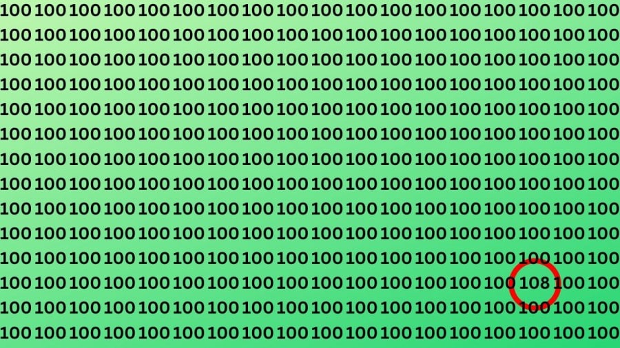 Illusione ottica: Riesci a trovare il numero 108 su 100 in 12 secondi?