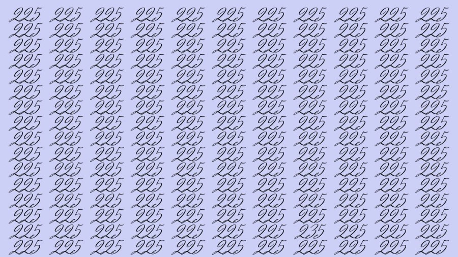 Test di capacità di osservazione: Riesci a trovare il numero 235 da 225 in 8 secondi?