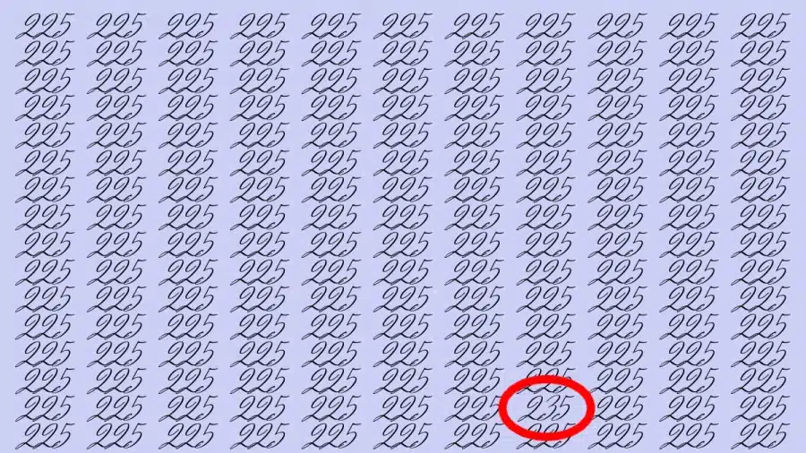 Test di capacità di osservazione: Riesci a trovare il numero 235 da 225 in 8 secondi?