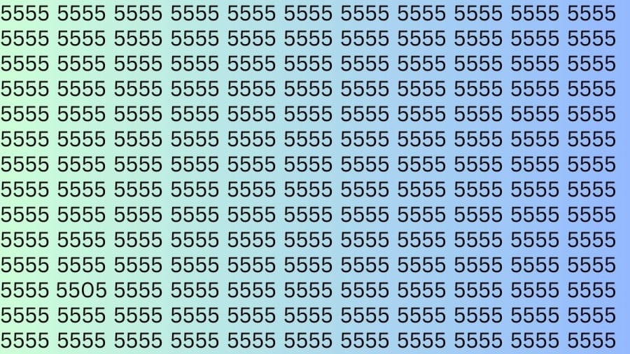 Abilità di osservazione: Riesci a trovare il numero 5505 in 5555 in 8 secondi?