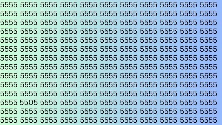 Abilità di osservazione: Riesci a trovare il numero 5505 in 5555 in 8 secondi?