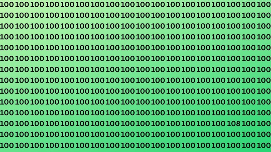 Illusione ottica: Riesci a trovare il numero 108 su 100 in 12 secondi?