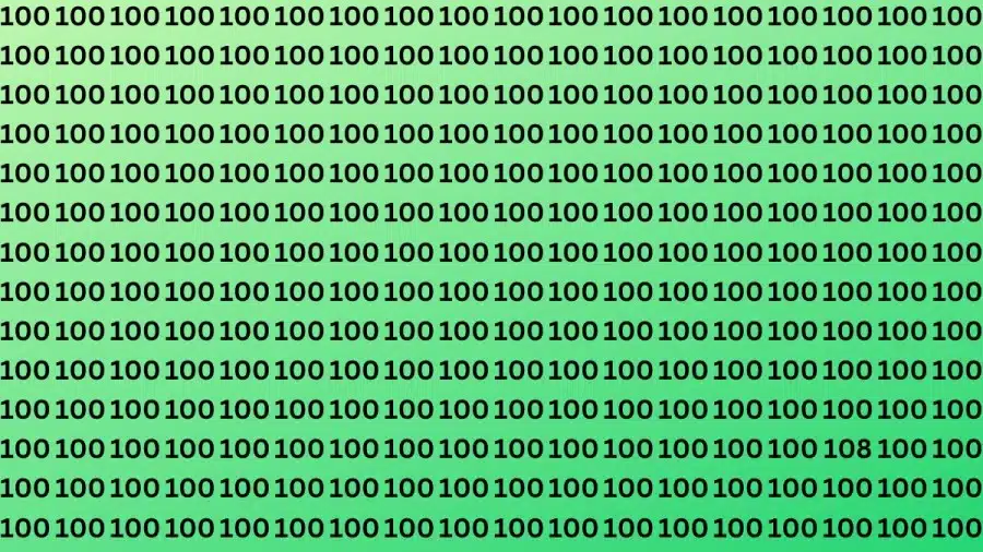 Illusione ottica: Riesci a trovare il numero 108 su 100 in 12 secondi?