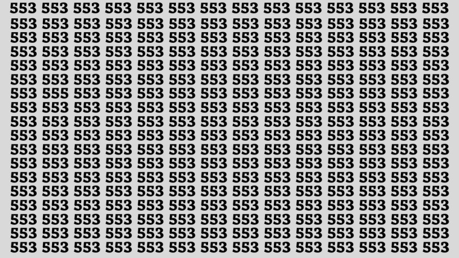 Illusione ottica: Se hai occhi acuti, trova il numero 555 da 553 in 15 secondi