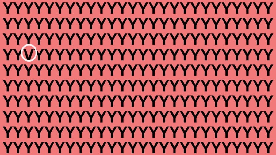 Illusione ottica: Se hai gli occhi acuti, trova la lettera V in Y entro 30 secondi
