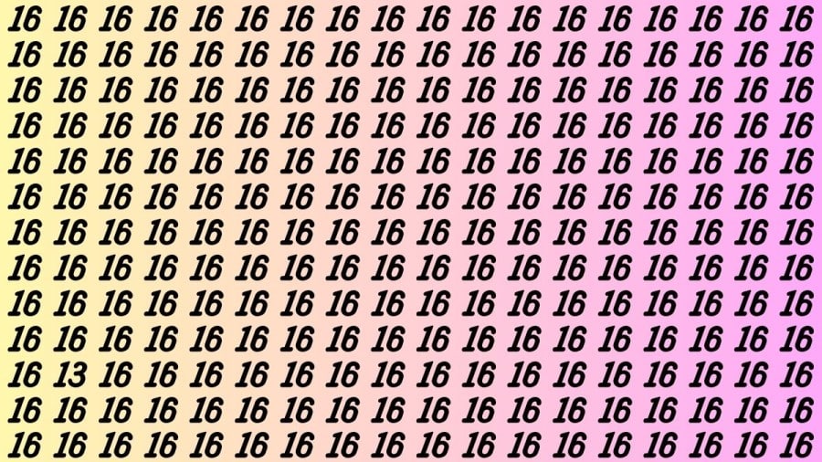 Illusione ottica: Se avete occhi acuti, trovate la tredicesima di 16 numeri in 15 secondi Illusione ottica: Se hai occhi acuti, trova il 13° di 16 numeri in 15 secondi