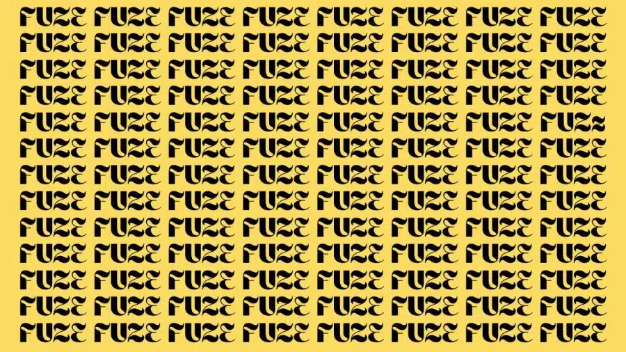 Illusione ottica: Trovare la parola FUZZ in FUZE in 8 secondi