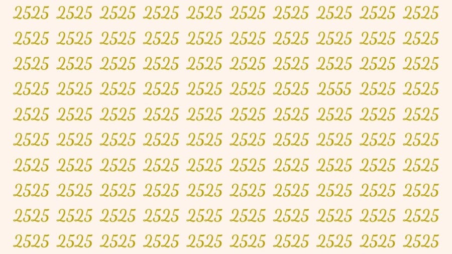 Riesci a trovare 2555 su 2525 in 15 secondi? Illusioni ottiche Spiegazioni e soluzioni