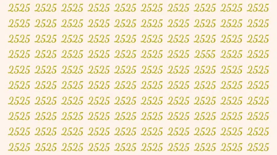 Riesci a trovare 2555 su 2525 in 15 secondi? Illusioni ottiche Spiegazioni e soluzioni
