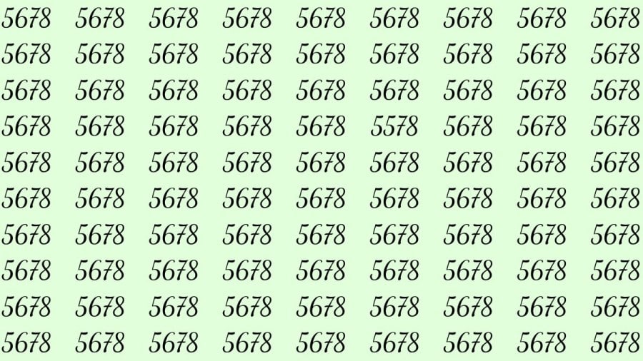 Riesci a trovare 5578 su 5678 in 30 secondi? Illusioni ottiche Spiegazioni e soluzioni