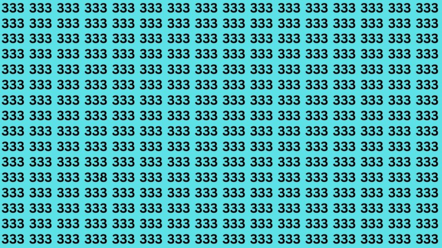 Test di illusione ottica del cervello: se avete occhi acuti, riuscite a trovare il numero 338 tra 333 in 14 secondi?