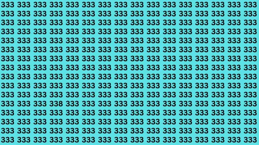 Test di illusione ottica del cervello: se avete occhi acuti, riuscite a trovare il numero 338 tra 333 in 14 secondi?