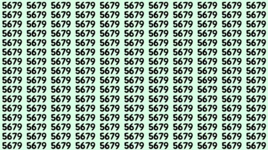 Test di osservazione: Riesci a trovare il numero 5699 in 5679 in 12 secondi?