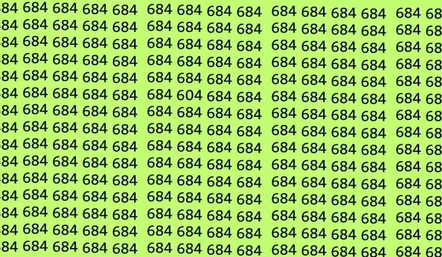 Test di abilità di osservazione: Riesci a trovare il numero 604 tra 684 in 12 secondi?